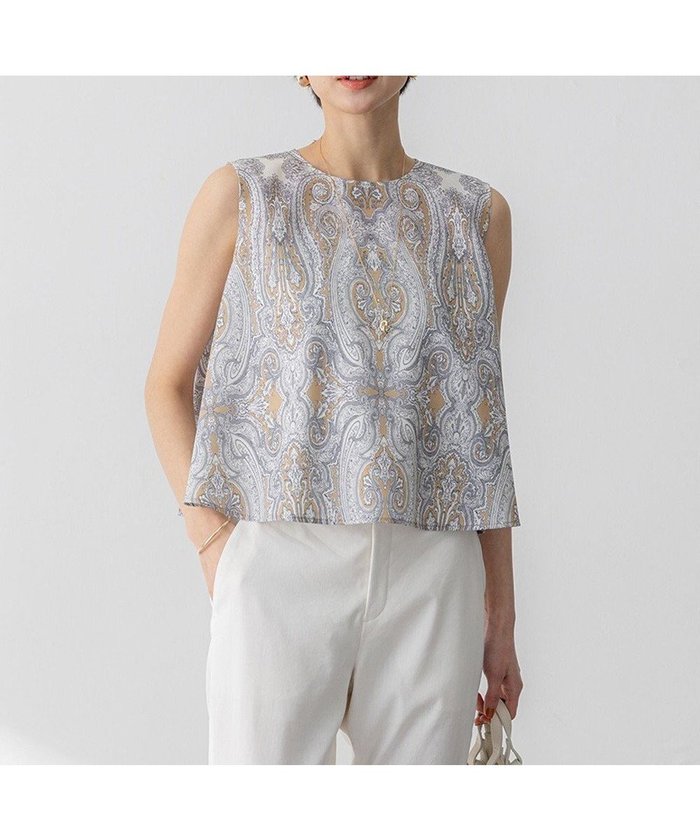 【23区/NIJYUSANKU】の【洗える】Ratti ドローイング ペイズリー プリント ブラウス インテリア・キッズ・メンズ・レディースファッション・服の通販 founy(ファニー) https://founy.com/ ファッション Fashion レディースファッション Fashion for Women トップス・カットソー Cut & Sew Tops シャツ・ブラウス・オフィスカジュアル Elegant Blouses & Button-Ups イタリア Italy 春 Spring 洗える Machine Washable グログラン Grosgrain, Grosgrain Ribbon シンプル Simple, Minimal ジャカード／ジャガード Jacquard, Woven Pattern トレンド Trend, Trending Now プリント Print, Printed Pattern ペイズリー Paisley, Ethnic Pattern ワイド Wide, Wide Fit S/S・春夏 SS, Spring/Summer, Warm Season 夏 Summer 2025年 2025 2025春夏・S/S Spring/Summer 2025 SS25 |ID: prp329100004847326 ipo3291000000035762207