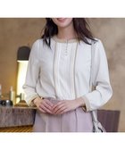 【ティアクラッセ/Tiaclasse】の【洗える】ピンタック配色ブラウス アイボリー×ベージュ|ID: prp329100004847408 ipo3291000000035847112