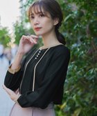 【ティアクラッセ/Tiaclasse】の【洗える】ピンタック配色ブラウス ブラック×ベージュ|ID: prp329100004847408 ipo3291000000035847118