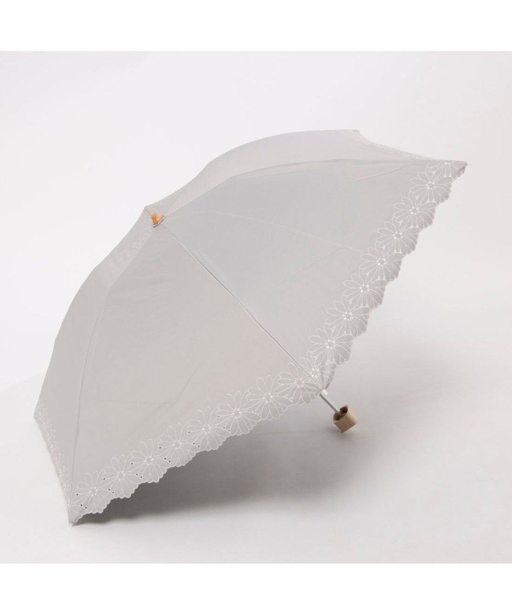 【アンビリオン/UNBILLION】のUV カット率99%以上 カシュネ cachenez / PUフラワーポーラー刺繍3段折りたたみ傘 インテリア・キッズ・メンズ・レディースファッション・服の通販 founy(ファニー) 　ファッション　Fashion　レディースファッション　Fashion for Women　レイングッズ・傘・晴雨兼用傘　Umbrellas & Rain Gear　アクセサリー　Fashion Accessories　傘　Umbrella, Parasol　スカーフ　Scarf, Neckwear　ハンド　Hand, Handmade　フラワー　Flower, Floral　帽子　Hat, Headwear　日傘　Parasol, UV Umbrella　モチーフ　Motif, Design Theme　再入荷　Restock / Back in Stock　エレガント 上品　Elegant　GY|ID: prp329100004847442 ipo3291000000036278413