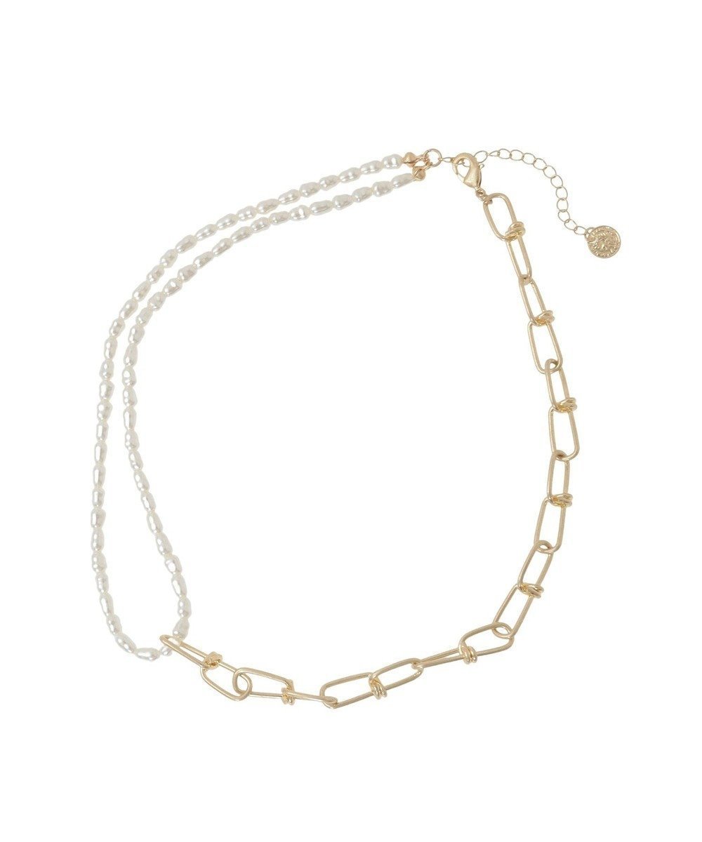 【グリーンパークス/Green Parks】のデザインチェーンアシメネックレス インテリア・キッズ・メンズ・レディースファッション・服の通販 founy(ファニー) 　ファッション　Fashion　レディースファッション　Fashion for Women　ジュエリー　Jewelry　ネックレス　Necklaces & Pendants　おすすめ　Recommended / Our Picks　アクセサリー　Fashion Accessories　アシンメトリー　Asymmetrical Style　チェーン　Chain, Chain Strap　デコルテ　Décolleté, Neckline　ネックレス　Necklace, Pendant Necklace　パール　Pearl, Pearl Accent　フェミニン　Feminine, Girly　軽量　Lightweight, Ultra Light　Gold|ID: prp329100004847556 ipo3291000000035521612