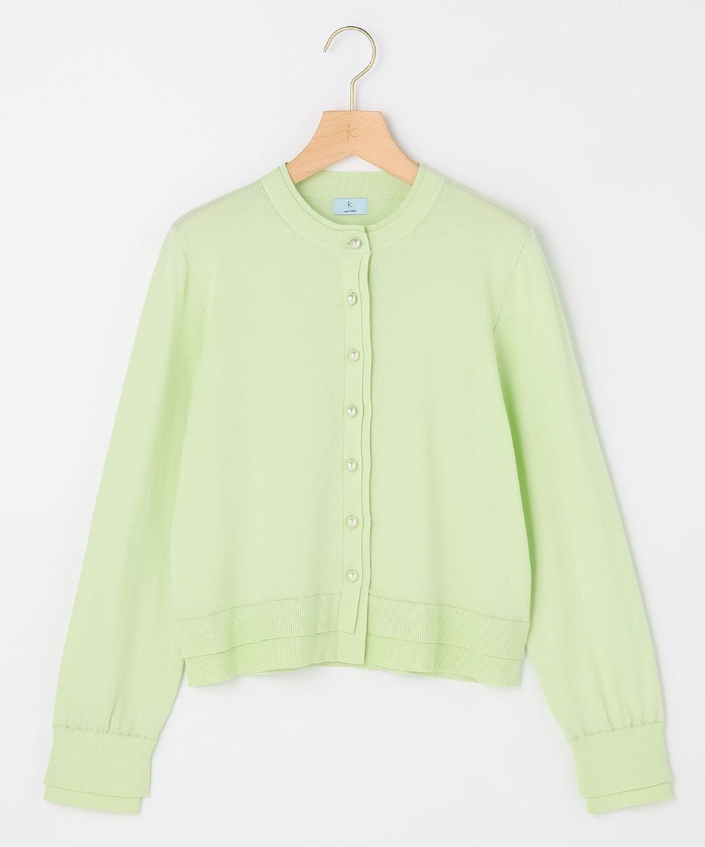 【組曲/KUMIKYOKU】のコットンニット カーディガン インテリア・キッズ・メンズ・レディースファッション・服の通販 founy(ファニー) 　ファッション　Fashion　レディースファッション　Fashion for Women　トップス・カットソー　Cut & Sew Tops　ニット　Knit Tops & Sweaters　カーディガン・羽織り　Layered Style Cardigans　春　Spring　カーディガン　Cardigan, Knitwear　クロップド　Cropped, Short Length　コンパクト　Compact, Small Size　シンプル　Simple, Minimal　チャーム　Charm, Pendant　バランス　Balance, Style Balance　パール　Pearl, Pearl Accent　メタル　Metal, Metal Parts　モダン　Modern, Contemporary　モチーフ　Motif, Design Theme　S/S・春夏　SS, Spring/Summer, Warm Season　夏　Summer　エレガント 上品　Elegant　ミストグリーン系|ID: prp329100004847566 ipo3291000000035408073