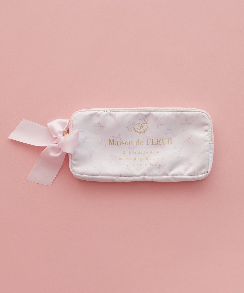 【メゾンドフルール/Maison de FLEUR】のブランドロゴスイッチ2用ケース インテリア・キッズ・メンズ・レディースファッション・服の通販 founy(ファニー) 　ファッション　Fashion　レディースファッション　Fashion for Women　ミニ財布・二つ折り財布　Wallets & Card Cases　ポーチ&ミニバッグ　Pouches & Mini Bags　サテン　Satin, Glossy Fabric　財布　Wallet, Purse　フラワー　Flower, Floral　プリント　Print, Printed Pattern　ポケット　Pocket, Pocket Detail　ポーチ　Pouch, Small Case　メッシュ　Mesh, Net Fabric　無地　Plain, Solid Color　リボン　Ribbon, Bow　おすすめ　Recommended / Our Picks　ギフト プレゼント　Gift / Present　Pink|ID: prp329100004847586 ipo3291000000035592145