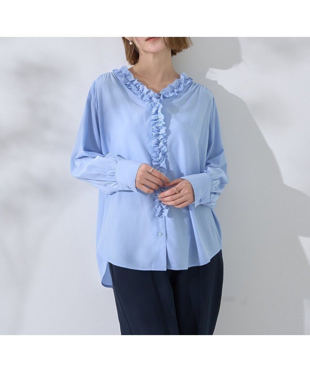 【イェッカ ヴェッカ/YECCA VECCA】のフリルVネックブラウス 人気、トレンドファッション・服の通販 founy(ファニー) ファッション Fashion レディースファッション Fashion for Women トップス・カットソー Cut & Sew Tops シャツ・ブラウス・オフィスカジュアル Elegant Blouses & Button-Ups Vネックトップス V-Neck Tops / V-Cut Neckline Shirts おすすめ Recommended / Our Picks シンプル Simple, Minimal セレモニー Ceremony バランス Balance, Style Balance フリル Frill, Ruffle ポケット Pocket, Pocket Detail エレガント 上品 Elegant 夏 Summer 春 Spring S/S・春夏 SS, Spring/Summer, Warm Season other-1|ID: prp329100004847597 ipo3291000000035408418