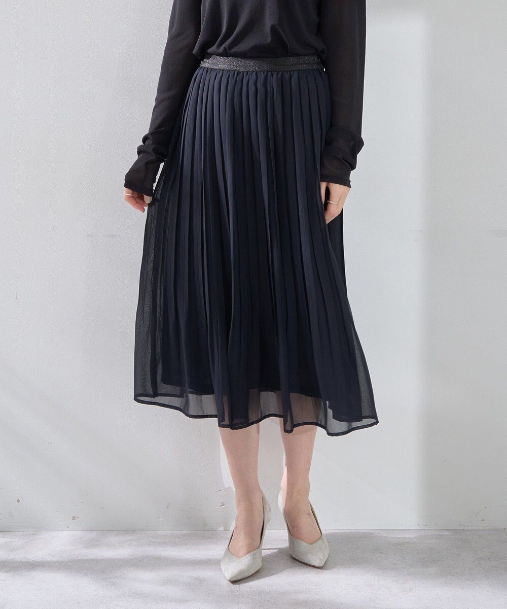 【イェッカ ヴェッカ/YECCA VECCA】のプリーツシフォンスカート インテリア・キッズ・メンズ・レディースファッション・服の通販 founy(ファニー) 　ファッション　Fashion　レディースファッション　Fashion for Women　スカート　Skirts　プリーツスカート / 上品フェミニンスタイル　Pleated Skirts　シフォン　Chiffon, Lightweight Fabric　プリーツ　Pleats, Pleated　ポケット　Pocket, Pocket Detail　エレガント 上品　Elegant　夏　Summer　春　Spring　S/S・春夏　SS, Spring/Summer, Warm Season　Navy|ID: prp329100004847611 ipo3291000000035592206