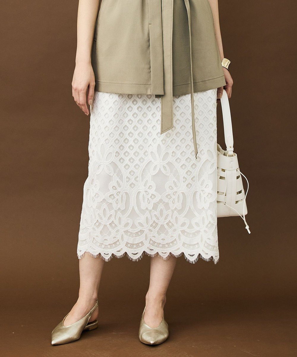 【自由区/JIYU-KU】のパネルレース スカート 人気、トレンドファッション・服の通販 founy(ファニー) 　ファッション　Fashion　レディースファッション　Fashion for Women　スカート　Skirts　おすすめ　Recommended / Our Picks　エレガント 上品　Elegant　シンプル　Simple, Minimal　スカラップ　Scallop, Scalloped Edge　ストレート　Straight, Straight Cut　セットアップ　Set-Up, Coordinated Outfit　モチーフ　Motif, Design Theme　レース　Lace, Lace Fabric　夏　Summer　春　Spring　S/S・春夏　SS, Spring/Summer, Warm Season　 other-1|ID: prp329100004847655 ipo3291000000035523127