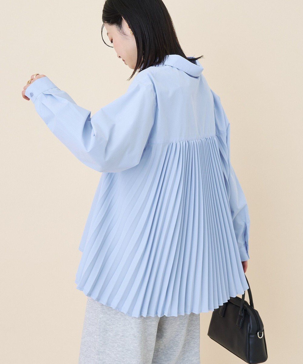 【アメリカンホリック/AMERICAN HOLIC】の【イージーケア】バックプリーツシャツ インテリア・キッズ・メンズ・レディースファッション・服の通販 founy(ファニー) ファッション Fashion レディースファッション Fashion for Women トップス・カットソー Cut & Sew Tops シャツ・ブラウス・オフィスカジュアル Elegant Blouses & Button-Ups アメリカン American Style 春 Spring スタイリッシュ Stylish, Fashionable ストレート Straight, Straight Cut スリム Slim, Slim Fit プリーツ Pleats, Pleated ポケット Pocket, Pocket Detail S/S・春夏 SS, Spring/Summer, Warm Season おすすめ Recommended / Our Picks 夏 Summer Sax|ID: prp329100004847658 ipo3291000000035408811