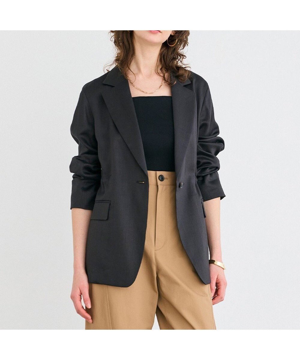 【ベイジ,/BEIGE,】の【洗える】BERGAMOT / ウォッシャブルリネンバックドロストジャケット インテリア・キッズ・メンズ・レディースファッション・服の通販 founy(ファニー) 　ファッション　Fashion　レディースファッション　Fashion for Women　アウター　Coat / Outerwear Collection　レディースジャケット・軽アウター　Jackets　テーラードジャケット / 通勤・きれいめスタイル　Tailored Jackets & Blazers　おすすめ　Recommended / Our Picks　ジャケット　Jacket, Outerwear　リネン　Linen, Linen Fabric　エレガント 上品　Elegant　夏　Summer　春　Spring　S/S・春夏　SS, Spring/Summer, Warm Season　洗える　Machine Washable　羽織　Haori, Light Jacket　Black|ID: prp329100004847773 ipo3291000000035888894