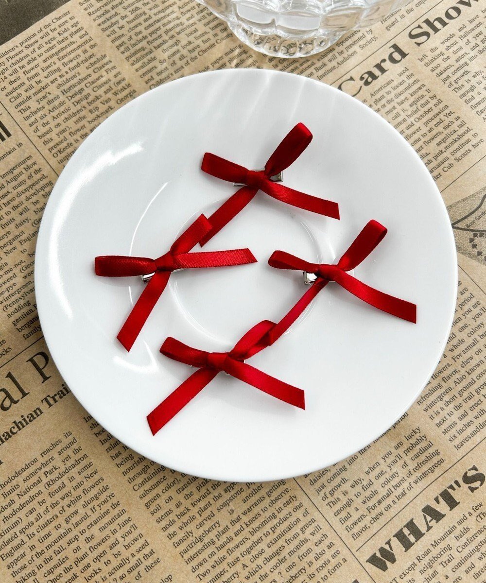 【ウィゴー/WEGO】のL4Pミニリボンクリップ インテリア・キッズ・メンズ・レディースファッション・服の通販 founy(ファニー) 　ファッション　Fashion　レディースファッション　Fashion for Women　シュシュ&ヘアアクセ/ヘアアレンジ　Scrunchies & Hair Accessories　アクセサリー　Fashion Accessories　スマホ　Smartphone, Mobile Device　ハーフ　Half, Half-Length　レッド|ID: prp329100004847815 ipo3291000000036154081