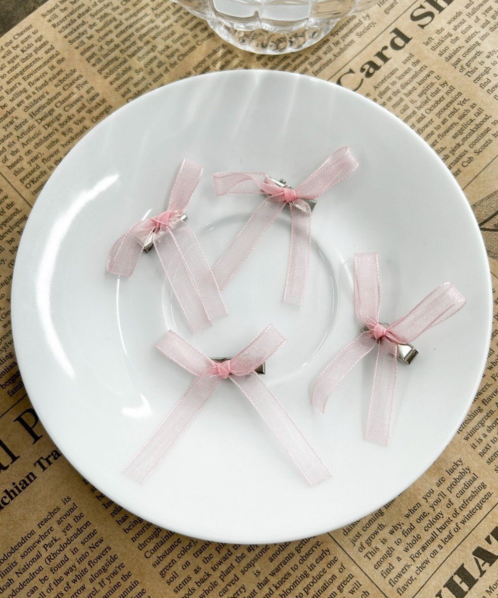 【ウィゴー/WEGO】のL4Pミニリボンクリップ インテリア・キッズ・メンズ・レディースファッション・服の通販 founy(ファニー) 　ファッション　Fashion　レディースファッション　Fashion for Women　シュシュ&ヘアアクセ/ヘアアレンジ　Scrunchies & Hair Accessories　アクセサリー　Fashion Accessories　スマホ　Smartphone, Mobile Device　ハーフ　Half, Half-Length　Sピンク|ID: prp329100004847815 ipo3291000000036154089