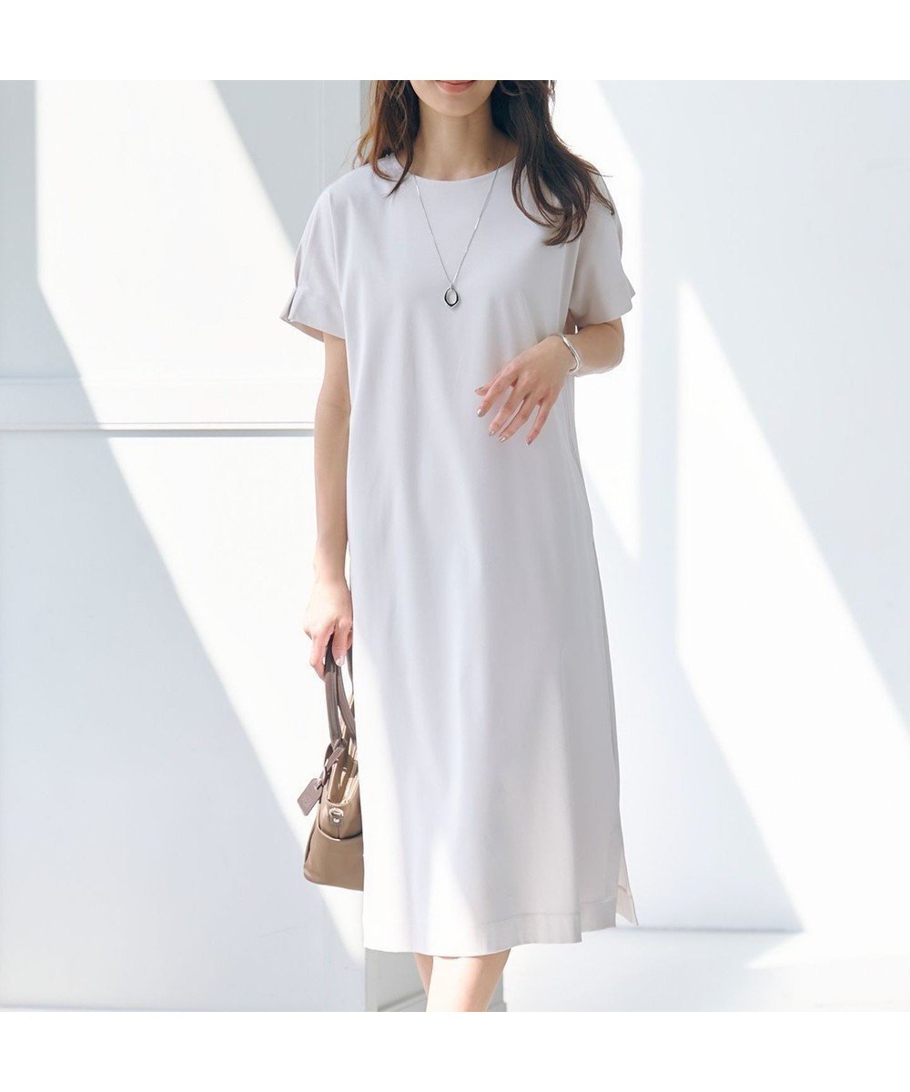 【ジェイ プレス/J.PRESS】の【WEB限定カラーあり・洗える】コットンスムース ドルマンスリーブ ワンピース インテリア・キッズ・メンズ・レディースファッション・服の通販 founy(ファニー) 　ファッション　Fashion　レディースファッション　Fashion for Women　ワンピース　Dresses　アクセサリー　Fashion Accessories　春　Spring　洗える　Machine Washable　シルケット　Silket, Silky Cotton　スリット　Slit, Slit Detail　ポケット　Pocket, Pocket Detail　S/S・春夏　SS, Spring/Summer, Warm Season　夏　Summer　エレガント 上品　Elegant　グレージュ系|ID: prp329100004847839 ipo3291000000035426614
