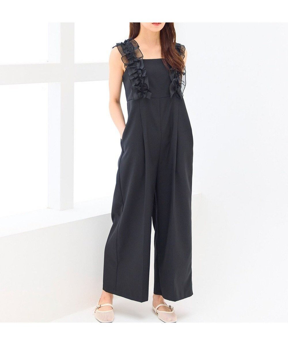 【フェルゥ/Feroux】の【洗える】フリルショルダー サロペット インテリア・キッズ・メンズ・レディースファッション・服の通販 founy(ファニー) ファッション Fashion レディースファッション Fashion for Women ワンピース Dresses オールインワン・ワンピース Dresses and Jumpsuits サロペット&オールインワン Dungarees & Jumpsuit Styles オケージョン Occasion Wear 春 Spring 洗える Machine Washable サロペット Overalls, Salopette シャーリング Shirring, Ruched ショルダー Shoulder, Shoulder Strap ストレート Straight, Straight Cut トレンド Trend, Trending Now ハイヒール High Heels, Heeled Shoes フィット Fit, Slim Fit フェミニン Feminine, Girly フリル Frill, Ruffle ポケット Pocket, Pocket Detail ワイド Wide, Wide Fit S/S・春夏 SS, Spring/Summer, Warm Season おすすめ Recommended / Our Picks 夏 Summer エレガント 上品 Elegant ビジネス 仕事 通勤 Business / Work / Commuting ブラック系|ID: prp329100004847851 ipo3291000000036293506