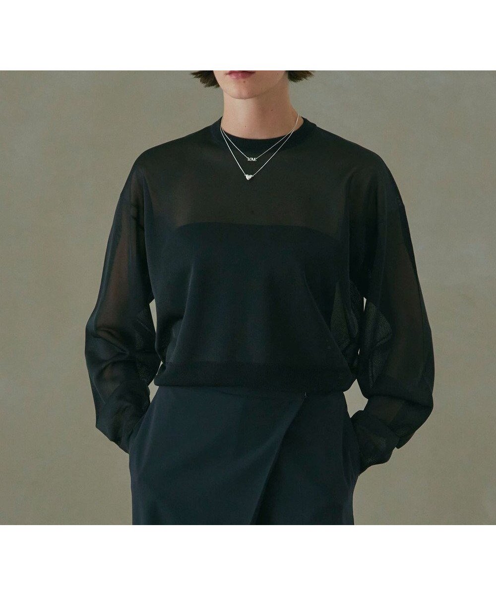 【ネイヴ/NAVE】の【Nave・洗える】シアーニット トップス インテリア・キッズ・メンズ・レディースファッション・服の通販 founy(ファニー) 　ファッション　Fashion　レディースファッション　Fashion for Women　トップス・カットソー　Cut & Sew Tops　ニット　Knit Tops & Sweaters　インナー　Innerwear　洗える　Machine Washable　キャミソール　Camisole, Spaghetti Strap Top　コンパクト　Compact, Small Size　シアー　Sheer, See-Through　シンプル　Simple, Minimal　スウェット / スエット　Sweatshirt, Sweatwear　スポーティ　Sporty, Casual Athletic　セットアップ　Set-Up, Coordinated Outfit　セーター　Sweater, Knitwear　タンク　Tank Top, Sleeveless Top　トリミング　Trimming, Decorative Edge　バランス　Balance, Style Balance　パーカー　Hoodie, Parka　プレーン　Plain, Simple　A/W・秋冬　Autumn/Winter　おすすめ　Recommended / Our Picks　エレガント 上品　Elegant　ブラック系|ID: prp329100004847875 ipo3291000000035427664