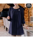 【ティアクラッセ/Tiaclasse】の【新色追加・洗える】裏起毛ジョーゼット胸元タックチュニックブラウス ネイビー|ID: prp329100004847918 ipo3291000000035931524