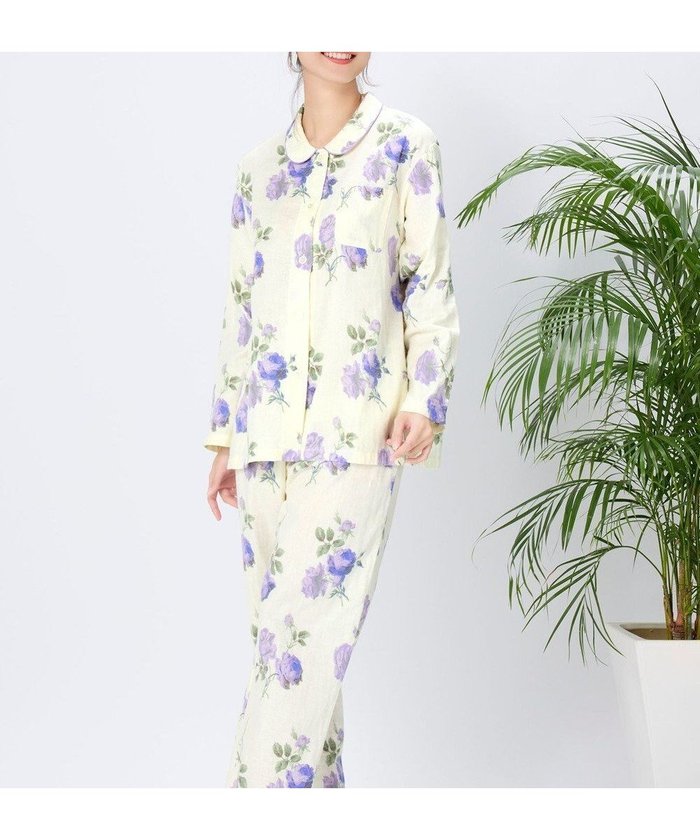 【ウィング/Wing】のパジャマ 長袖 長ズボン 綿100%(本体) 二重ガーゼ レディース EP5073 ウイング/ワコール インテリア・キッズ・メンズ・レディースファッション・服の通販 founy(ファニー) https://founy.com/ ファッション Fashion レディースファッション Fashion for Women トップス・カットソー Cut & Sew Tops クラシック Classic, Timeless Style センター Center, Center Line 長袖 Long Sleeve, Full Sleeve パジャマ Pajamas, Sleepwear プリント Print, Printed Pattern ボトム Bottoms, Lower Wear ローズ Rose, Rose Motif |ID: prp329100004847985 ipo3291000000036083568