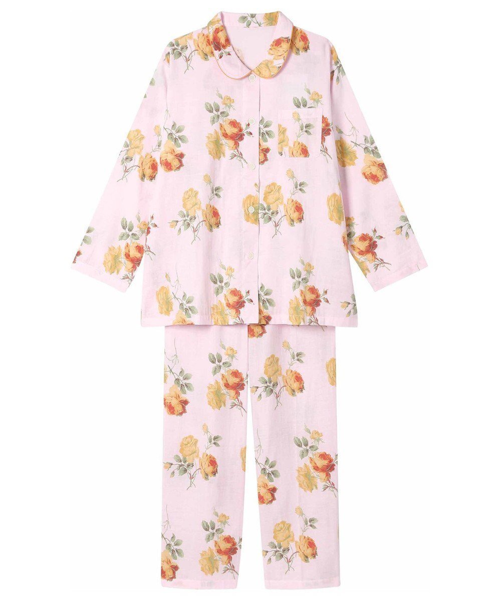 【ウィング/Wing】のパジャマ 長袖 長ズボン 綿100%(本体) 二重ガーゼ レディース EP5073 ウイング/ワコール インテリア・キッズ・メンズ・レディースファッション・服の通販 founy(ファニー) ファッション Fashion レディースファッション Fashion for Women トップス・カットソー Cut & Sew Tops クラシック Classic, Timeless Style センター Center, Center Line 長袖 Long Sleeve, Full Sleeve パジャマ Pajamas, Sleepwear プリント Print, Printed Pattern ボトム Bottoms, Lower Wear ローズ Rose, Rose Motif ピンク|ID: prp329100004847985 ipo3291000000036083573