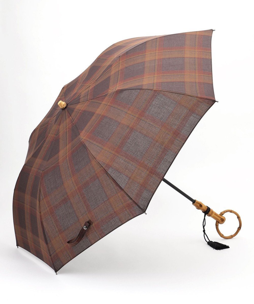 【自由区/JIYU-KU】のエアリーチェック アンブレラ インテリア・キッズ・メンズ・レディースファッション・服の通販 founy(ファニー) 　ファッション　Fashion　レディースファッション　Fashion for Women　レイングッズ・傘・晴雨兼用傘　Umbrellas & Rain Gear　タッセル　Tassel, Fringe　チェック　Check, Plaid, Tartan　フォルム　Silhouette, Form　エレガント 上品　Elegant　傘　Umbrella, Parasol　日本製　Made In Japan　ブラウン系チェック|ID: prp329100004848281 ipo3291000000035434628