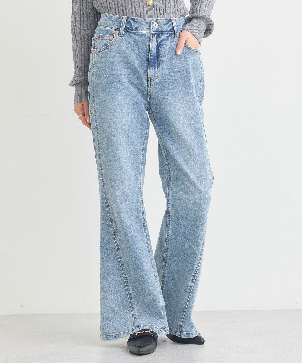 【アースミュージックアンドエコロジー/earth music&ecology】の切り替えフレアデニムパンツ 人気、トレンドファッション・服の通販 founy(ファニー) 　ファッション　Fashion　レディースファッション　Fashion for Women　パンツ　Pants & Trousers　デニムパンツ・ジーンズ・美脚デニム　Denim Jeans & Pants　デニム　Denim, Jeans Material　フレア　Flare, Flared　ポケット　Pocket, Pocket Detail　夏　Summer　春　Spring　S/S・春夏　SS, Spring/Summer, Warm Season　 other-1|ID: prp329100004848328 ipo3291000000035435327