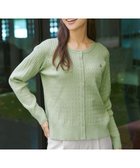 【ティアクラッセ/Tiaclasse】のワンポイント刺繍ケーブルカーディガン ミント|ID: prp329100004848335 ipo3291000000035435449