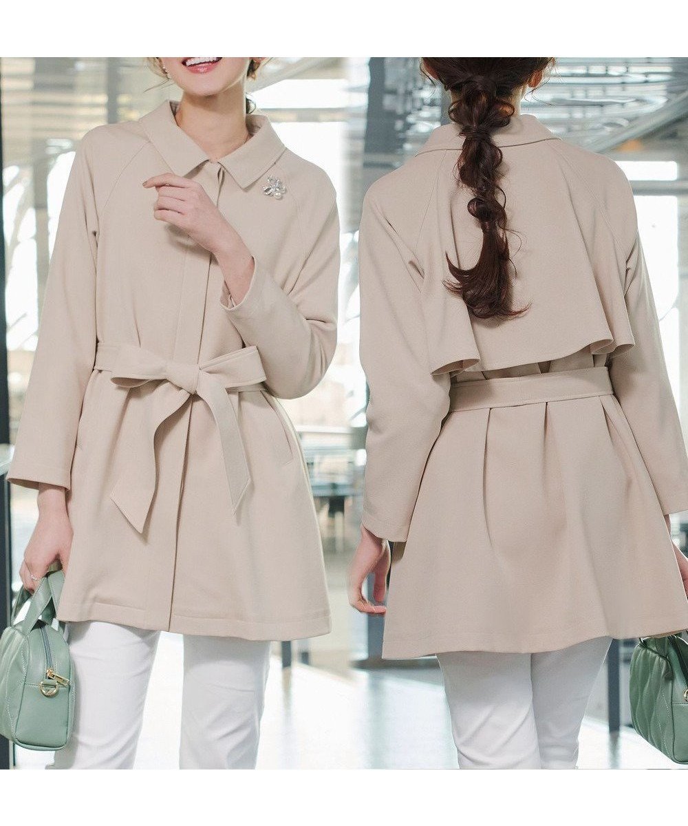 【ティアクラッセ/Tiaclasse】のステンカラーフレアミドルコート インテリア・キッズ・メンズ・レディースファッション・服の通販 founy(ファニー) 　ファッション　Fashion　レディースファッション　Fashion for Women　アウター　Coat / Outerwear Collection　コート・ロングコート・ピーコート　Long Coats, Peacoats & More　レディースジャケット・軽アウター　Jackets　アクセサリー　Fashion Accessories　ウォッシャブル　Machine Washable　春　Spring　洗える　Machine Washable　秋　Autumn　カーディガン　Cardigan, Knitwear　ショート　Short, Short Length　ジャケット　Jacket, Outerwear　チュニック　Tunic, Long Top　ツイル　Twist, Twisted Detail　フェミニン　Feminine, Girly　フレア　Flare, Flared　ベーシック　Basic, Essential　ポケット　Pocket, Pocket Detail　リボン　Ribbon, Bow　ロング　Long, Long-Length　A/W・秋冬　Autumn/Winter　再入荷　Restock / Back in Stock　夏　Summer　エレガント 上品　Elegant　セレモニー　Ceremony　入学式　Entrance Ceremony　新作・新入荷　New Arrivals / New In　ビジネス 仕事 通勤　Business / Work / Commuting　グレージュ|ID: prp329100004848363 ipo3291000000035709725