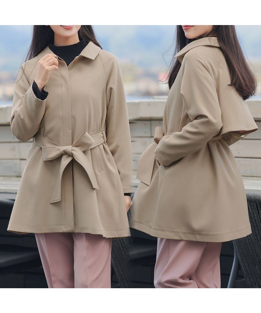 【ティアクラッセ/Tiaclasse】のステンカラーフレアミドルコート インテリア・キッズ・メンズ・レディースファッション・服の通販 founy(ファニー) 　ファッション　Fashion　レディースファッション　Fashion for Women　アウター　Coat / Outerwear Collection　コート・ロングコート・ピーコート　Long Coats, Peacoats & More　レディースジャケット・軽アウター　Jackets　アクセサリー　Fashion Accessories　ウォッシャブル　Machine Washable　春　Spring　洗える　Machine Washable　秋　Autumn　カーディガン　Cardigan, Knitwear　ショート　Short, Short Length　ジャケット　Jacket, Outerwear　チュニック　Tunic, Long Top　ツイル　Twist, Twisted Detail　フェミニン　Feminine, Girly　フレア　Flare, Flared　ベーシック　Basic, Essential　ポケット　Pocket, Pocket Detail　リボン　Ribbon, Bow　ロング　Long, Long-Length　A/W・秋冬　Autumn/Winter　再入荷　Restock / Back in Stock　夏　Summer　エレガント 上品　Elegant　セレモニー　Ceremony　入学式　Entrance Ceremony　新作・新入荷　New Arrivals / New In　ビジネス 仕事 通勤　Business / Work / Commuting　ベージュ|ID: prp329100004848363 ipo3291000000035709726