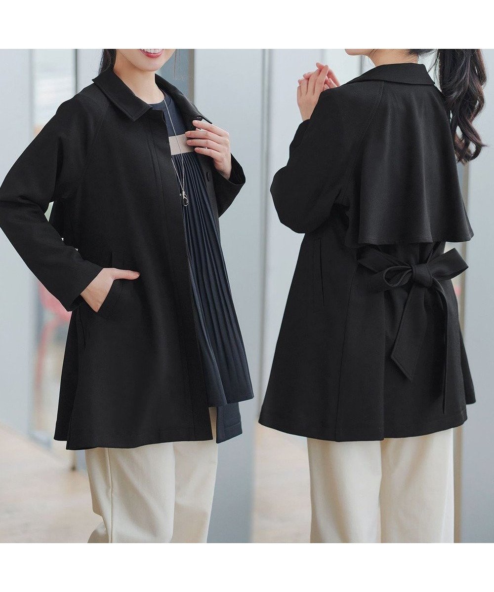 【ティアクラッセ/Tiaclasse】のステンカラーフレアミドルコート インテリア・キッズ・メンズ・レディースファッション・服の通販 founy(ファニー) 　ファッション　Fashion　レディースファッション　Fashion for Women　アウター　Coat / Outerwear Collection　コート・ロングコート・ピーコート　Long Coats, Peacoats & More　レディースジャケット・軽アウター　Jackets　アクセサリー　Fashion Accessories　ウォッシャブル　Machine Washable　春　Spring　洗える　Machine Washable　秋　Autumn　カーディガン　Cardigan, Knitwear　ショート　Short, Short Length　ジャケット　Jacket, Outerwear　チュニック　Tunic, Long Top　ツイル　Twist, Twisted Detail　フェミニン　Feminine, Girly　フレア　Flare, Flared　ベーシック　Basic, Essential　ポケット　Pocket, Pocket Detail　リボン　Ribbon, Bow　ロング　Long, Long-Length　A/W・秋冬　Autumn/Winter　再入荷　Restock / Back in Stock　夏　Summer　エレガント 上品　Elegant　セレモニー　Ceremony　入学式　Entrance Ceremony　新作・新入荷　New Arrivals / New In　ビジネス 仕事 通勤　Business / Work / Commuting　ブラック|ID: prp329100004848363 ipo3291000000035709729