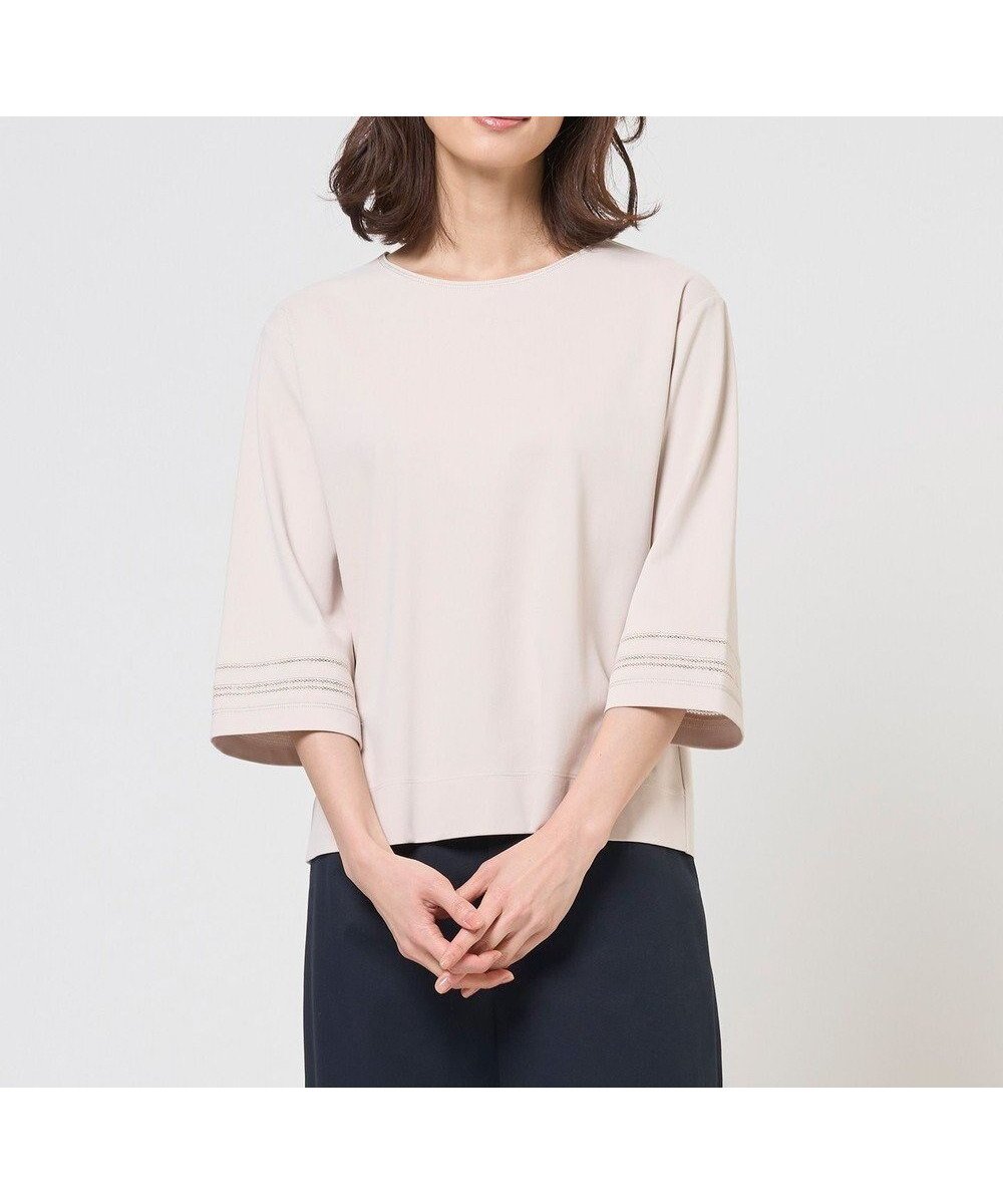 【ジェイ プレス/J.PRESS】のギガダルポンチ カットソー インテリア・キッズ・メンズ・レディースファッション・服の通販 founy(ファニー) 　ファッション　Fashion　レディースファッション　Fashion for Women　トップス・カットソー　Cut & Sew Tops　シャツ・ブラウス・オフィスカジュアル　Elegant Blouses & Button-Ups　ロングTシャツ・Tシャツ　Longline T-Shirts & Tees　カットソー・ベーシックTシャツ　Cut-and-Sewn Tops / Stretch Tees & Basics　インナー　Innerwear　春　Spring　カットソー　Cut and Sewn Top　カーディガン　Cardigan, Knitwear　コンパクト　Compact, Small Size　抗菌　Antibacterial, Bacteria-Resistant　ジャケット　Jacket, Outerwear　フレア　Flare, Flared　レース　Lace, Lace Fabric　S/S・春夏　SS, Spring/Summer, Warm Season　夏　Summer　エレガント 上品　Elegant　ベージュ系|ID: prp329100004848375 ipo3291000000035436275