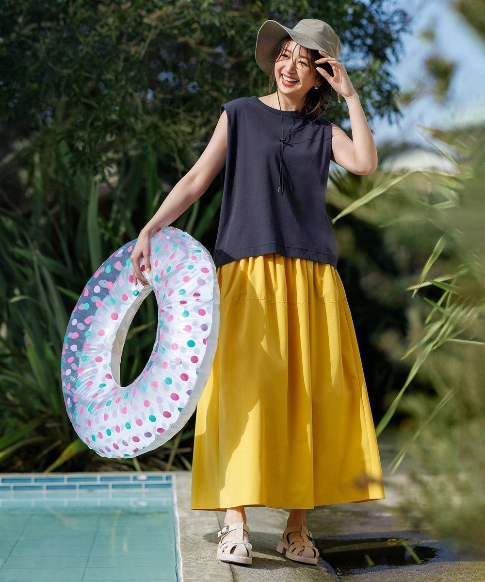 【アンフィーロ 自由区/UNFILO】のFINE MOVE タックスカート インテリア・キッズ・メンズ・レディースファッション・服の通販 founy(ファニー) ファッション Fashion レディースファッション Fashion for Women スカート Skirts 春 Spring 洗える Machine Washable 軽量 Lightweight, Ultra Light ストレッチ Stretch, Stretchy Fabric タフタ Taffeta, Structured Fabric フレア Flare, Flared フロント Front, Front Design S/S・春夏 SS, Spring/Summer, Warm Season おすすめ Recommended / Our Picks 夏 Summer マリーゴールド|ID: prp329100004848531 ipo3291000000035573196