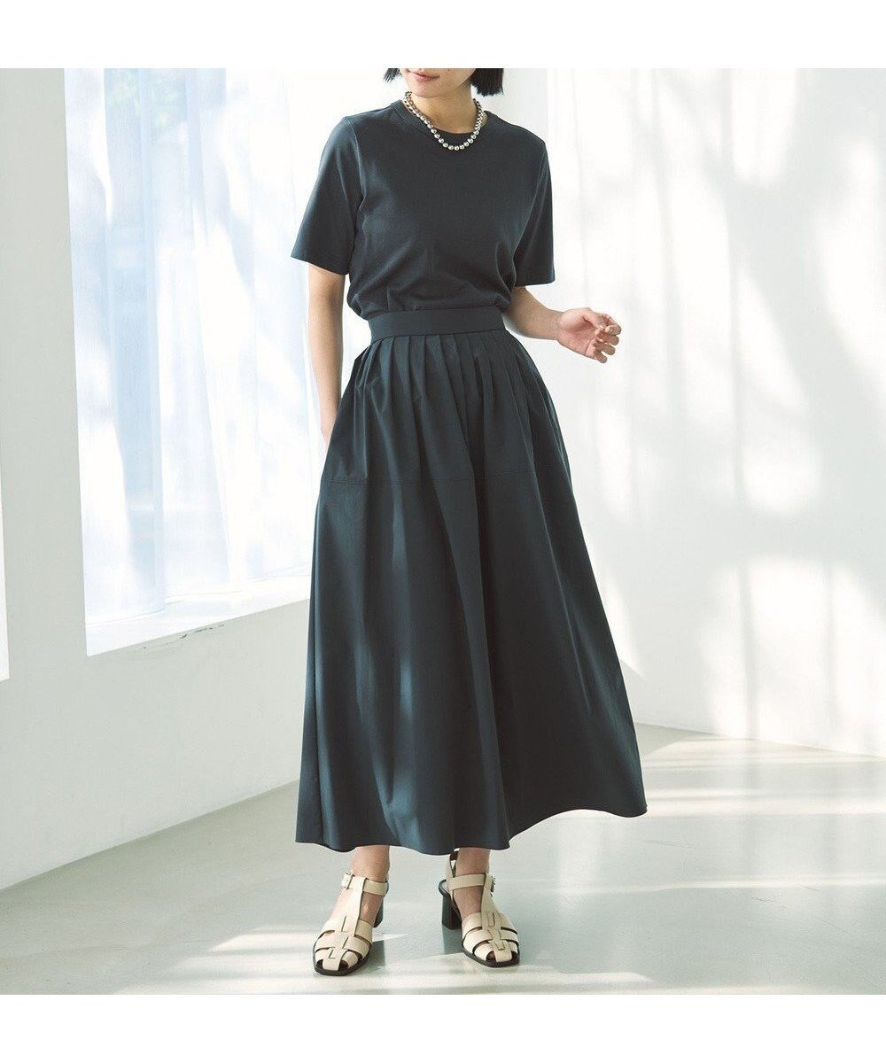 【アンフィーロ 自由区/UNFILO】のFINE MOVE タックスカート インテリア・キッズ・メンズ・レディースファッション・服の通販 founy(ファニー) 　ファッション　Fashion　レディースファッション　Fashion for Women　スカート　Skirts　春　Spring　洗える　Machine Washable　軽量　Lightweight, Ultra Light　ストレッチ　Stretch, Stretchy Fabric　タフタ　Taffeta, Structured Fabric　フレア　Flare, Flared　フロント　Front, Front Design　S/S・春夏　SS, Spring/Summer, Warm Season　おすすめ　Recommended / Our Picks　夏　Summer　[WEB限定]チャコール|ID: prp329100004848531 ipo3291000000035573202