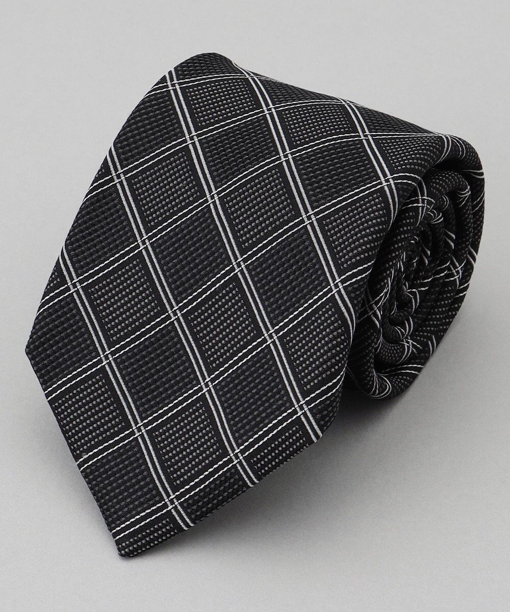【五大陸/gotairiku / MEN】のGOTAIRIKU別注【日本製】シルク ネクタイ_格子柄 インテリア・キッズ・メンズ・レディースファッション・服の通販 founy(ファニー) 　ファッション　Fashion　メンズファッション　Fashion for Men　シルク　Silk, 100% Silk　スーツ　Suit, Formalwear　別注　Limited Edition, Custom Order　モダン　Modern, Contemporary　A/W・秋冬　Autumn/Winter　日本製　Made In Japan　2025年　2025　2025-2026秋冬・A/W　Autumn/Winter 2025–26 AW25–26　ブラック系8|ID: prp329100004848609 ipo3291000000035659156