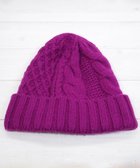 【石田製帽/ISHIDASEIBOU】の〈新色追加!〉カシミヤニット アラン編みワッチN ニット帽 バイオレット|ID: prp329100004848615 ipo3291000000035767550
