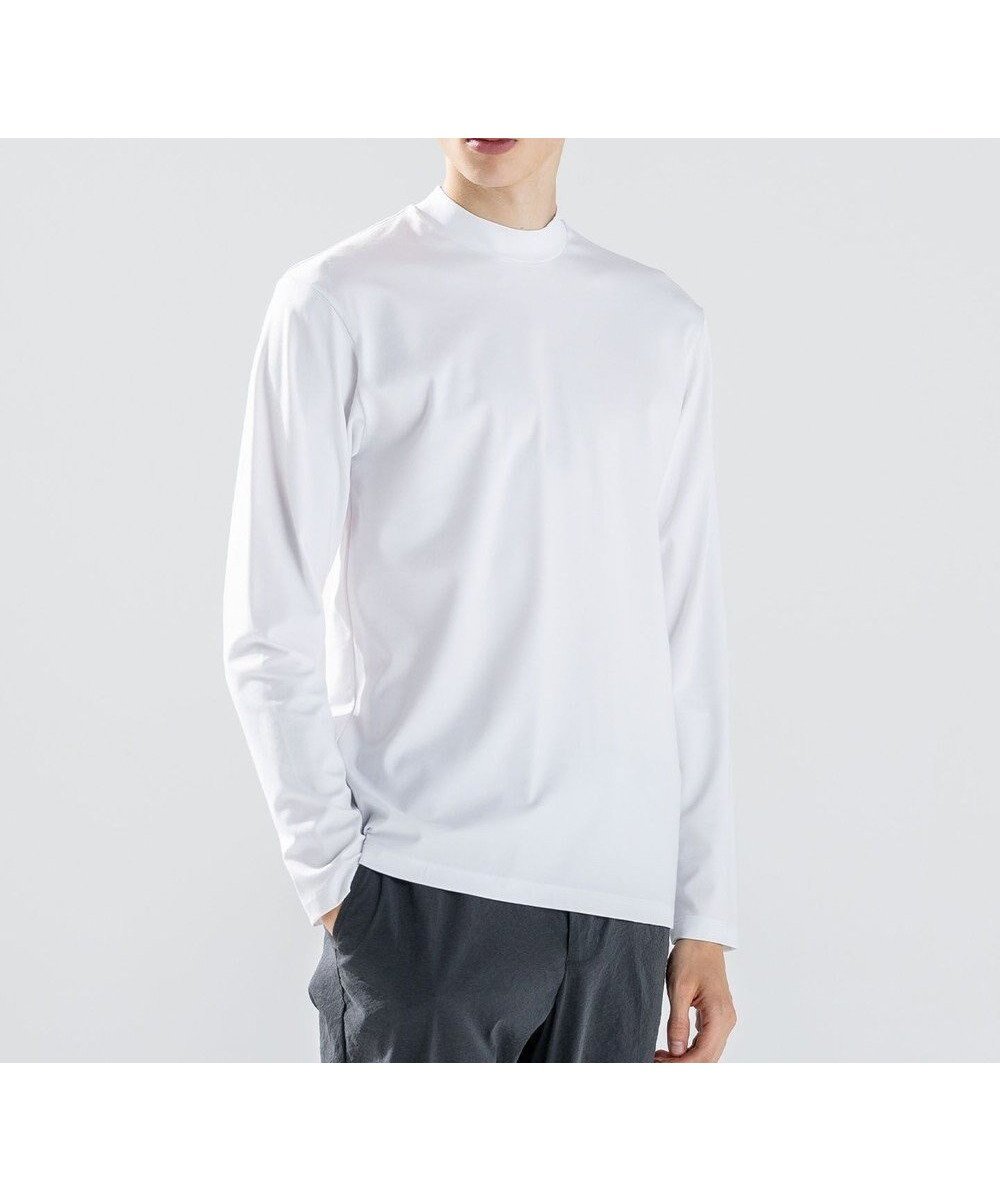 【ジョゼフ オム/JOSEPH HOMME / MEN】のハイゲージベアスムース モックネック長袖Tシャツ インテリア・キッズ・メンズ・レディースファッション・服の通販 founy(ファニー) 　ファッション　Fashion　メンズファッション　Fashion for Men　トップス・カットソー　Cut & Sew Tops　メンズシャツ　Shirts　2025年　2025　2025春夏・S/S　Spring/Summer 2025 SS25　カットソー　Cut and Sewn Top　シンプル　Simple, Minimal　プリント　Print, Printed Pattern　ベーシック　Basic, Essential　モックネック　Mock Neck, Short Turtleneck　夏　Summer　S/S・春夏　SS, Spring/Summer, Warm Season　A/W・秋冬　Autumn/Winter　長袖　Long Sleeve, Full Sleeve　ホワイト系|ID: prp329100004848623 ipo3291000000036004334