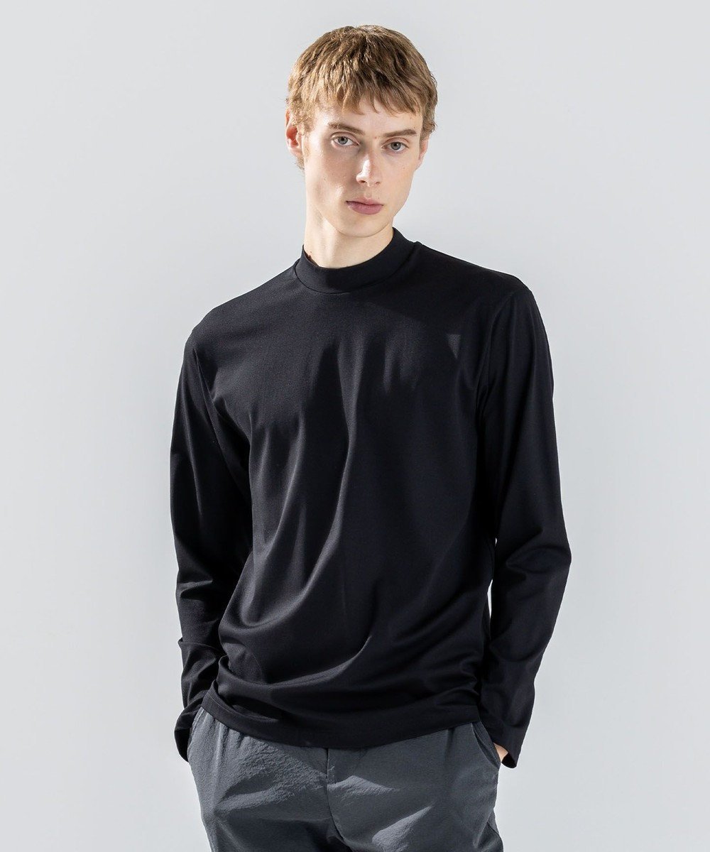 【ジョゼフ オム/JOSEPH HOMME / MEN】のハイゲージベアスムース モックネック長袖Tシャツ インテリア・キッズ・メンズ・レディースファッション・服の通販 founy(ファニー) 　ファッション　Fashion　メンズファッション　Fashion for Men　トップス・カットソー　Cut & Sew Tops　メンズシャツ　Shirts　2025年　2025　2025春夏・S/S　Spring/Summer 2025 SS25　カットソー　Cut and Sewn Top　シンプル　Simple, Minimal　プリント　Print, Printed Pattern　ベーシック　Basic, Essential　モックネック　Mock Neck, Short Turtleneck　夏　Summer　S/S・春夏　SS, Spring/Summer, Warm Season　A/W・秋冬　Autumn/Winter　長袖　Long Sleeve, Full Sleeve　ブラック系|ID: prp329100004848623 ipo3291000000036004336