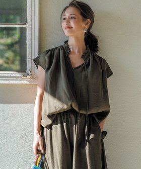 【アンフィーロ 自由区/UNFILO】のヴィンテージシアー ギャザーブラウス 人気、トレンドファッション・服の通販 founy(ファニー) ファッション Fashion レディースファッション Fashion for Women トップス・カットソー Cut & Sew Tops シャツ・ブラウス・オフィスカジュアル Elegant Blouses & Button-Ups 春 Spring 洗える Machine Washable ギャザー Gathered, Ruffled セットアップ Set-Up, Coordinated Outfit デニム Denim, Jeans Material ノースリーブ Sleeveless, No-Sleeve ビンテージ Vintage, Retro Style フリル Frill, Ruffle S/S・春夏 SS, Spring/Summer, Warm Season 夏 Summer |ID:prp329100004848649