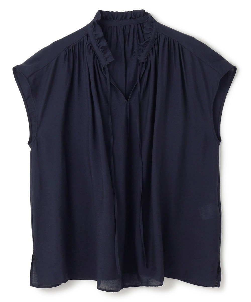 【アンフィーロ 自由区/UNFILO】のヴィンテージシアー ギャザーブラウス インテリア・キッズ・メンズ・レディースファッション・服の通販 founy(ファニー) 　ファッション　Fashion　レディースファッション　Fashion for Women　トップス・カットソー　Cut & Sew Tops　シャツ・ブラウス・オフィスカジュアル　Elegant Blouses & Button-Ups　春　Spring　洗える　Machine Washable　ギャザー　Gathered, Ruffled　セットアップ　Set-Up, Coordinated Outfit　デニム　Denim, Jeans Material　ノースリーブ　Sleeveless, No-Sleeve　ビンテージ　Vintage, Retro Style　フリル　Frill, Ruffle　S/S・春夏　SS, Spring/Summer, Warm Season　夏　Summer　【WEB限定】ネイビー|ID: prp329100004848649 ipo3291000000035522609