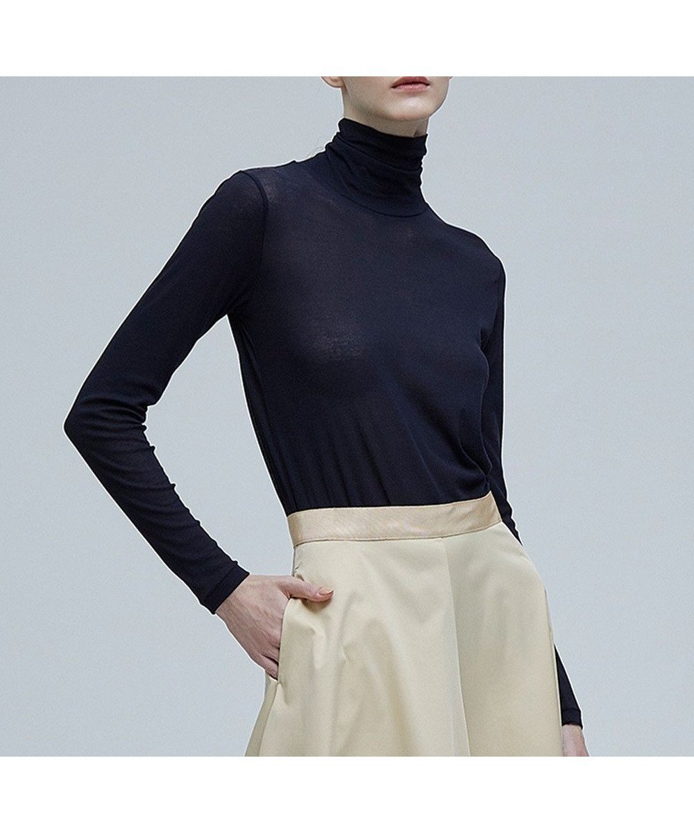 【ベイジ,/BEIGE,】のSORE / ハイネックカットソー インテリア・キッズ・メンズ・レディースファッション・服の通販 founy(ファニー) 　ファッション　Fashion　レディースファッション　Fashion for Women　トップス・カットソー　Cut & Sew Tops　シャツ・ブラウス・オフィスカジュアル　Elegant Blouses & Button-Ups　ロングTシャツ・Tシャツ　Longline T-Shirts & Tees　カットソー・ベーシックTシャツ　Cut-and-Sewn Tops / Stretch Tees & Basics　おすすめ　Recommended / Our Picks　カットソー　Cut and Sewn Top　シアー　Sheer, See-Through　夏　Summer　定番　Standard, Basic Item　S/S・春夏　SS, Spring/Summer, Warm Season　A/W・秋冬　Autumn/Winter　Navy|ID: prp329100004848652 ipo3291000000036272561