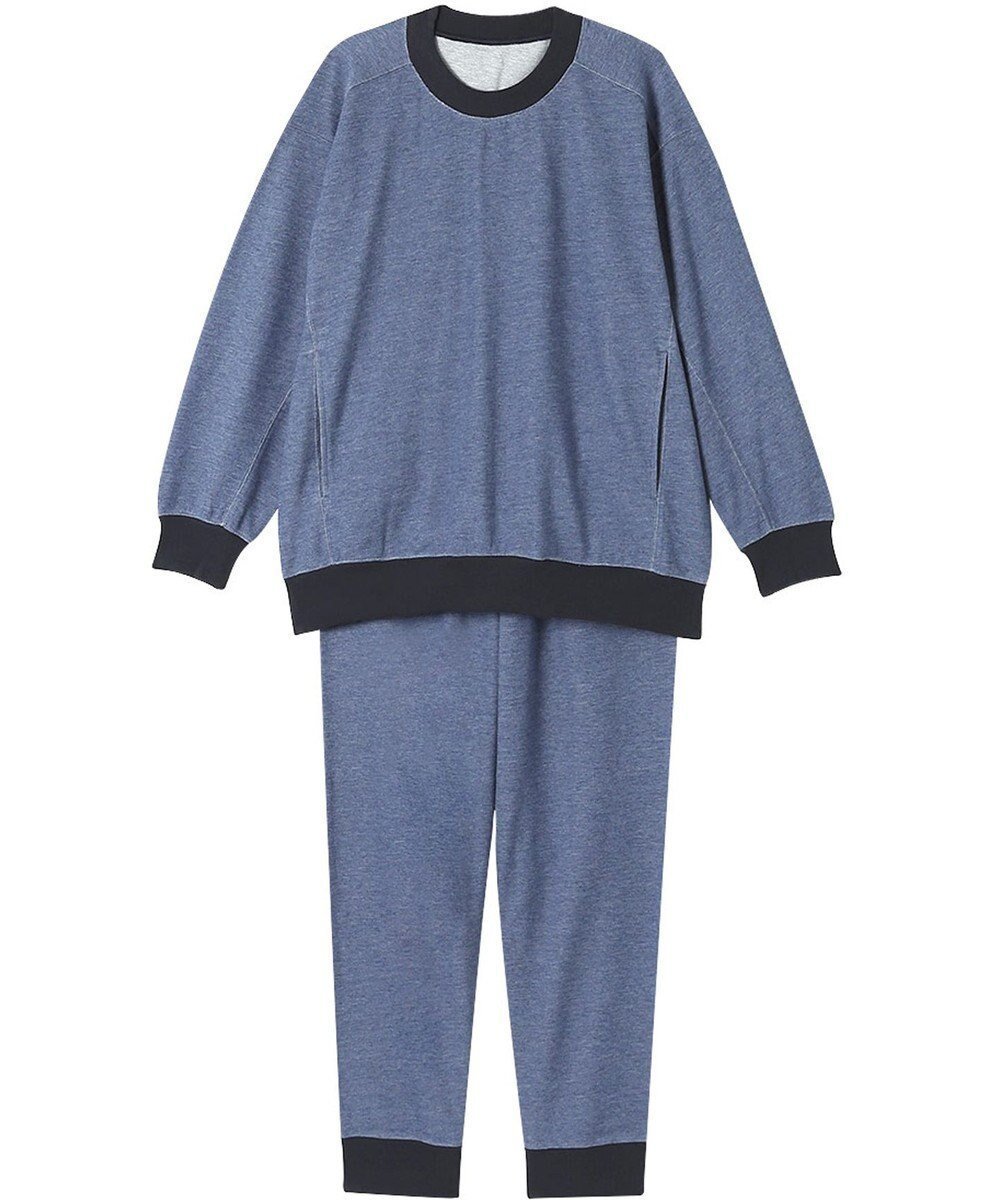 【ワコール 睡眠科学/wacoal suimin】のパジャマ 長袖 長ズボン 綿混(本体) ここちよく眠れる 寝返りしやすい レディース YDX598 睡眠科学/ワコール インテリア・キッズ・メンズ・レディースファッション・服の通販 founy(ファニー) 　ファッション　Fashion　レディースファッション　Fashion for Women　トップス・カットソー　Cut & Sew Tops　スタイリッシュ　Stylish, Fashionable　デニム　Denim, Jeans Material　パジャマ　Pajamas, Sleepwear　パターン　Pattern, Design Print　ボトム　Bottoms, Lower Wear　長袖　Long Sleeve, Full Sleeve　ブルー|ID: prp329100004848655 ipo3291000000035930466