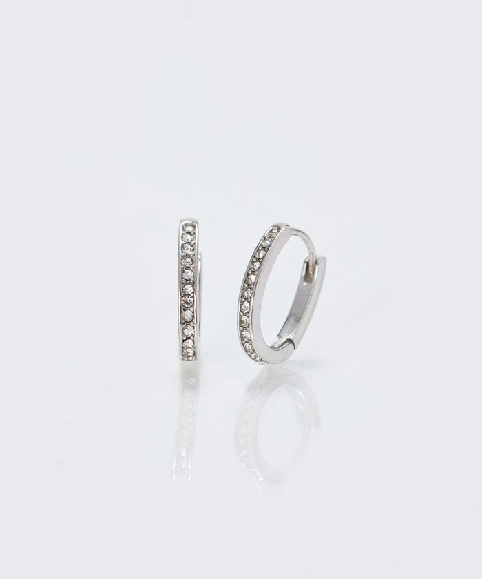 【フィービィー/phoebe】の【金属アレルギー対応】ワンタッチライナーオーバルビジューフープピアス シルバー インテリア・キッズ・メンズ・レディースファッション・服の通販 founy(ファニー) https://founy.com/ ファッション Fashion レディースファッション Fashion for Women アクセサリー Fashion Accessories オーバル Oval Design シルバー Silver, Metallic Silver シンプル Simple, Minimal ジュエリー Jewelry, Accessories ビジュー Bijou, Jewel-like Accent フープ Hoop, Hoop Earrings |ID: prp329100004848827 ipo3291000000035456588