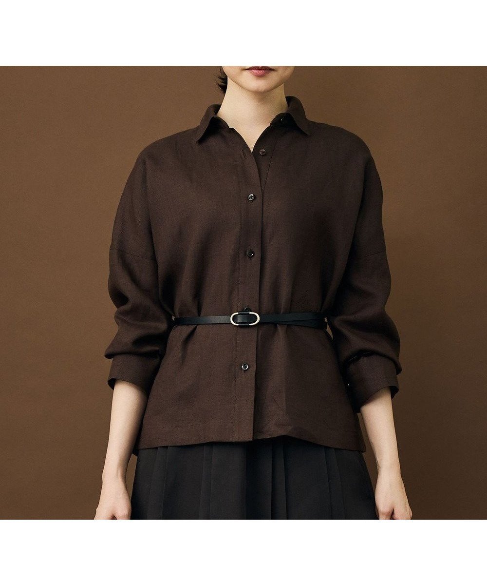 【自由区/JIYU-KU】のトルコリネン シャツ インテリア・キッズ・メンズ・レディースファッション・服の通販 founy(ファニー) 　ファッション　Fashion　レディースファッション　Fashion for Women　トップス・カットソー　Cut & Sew Tops　シャツ・ブラウス・オフィスカジュアル　Elegant Blouses & Button-Ups　春　Spring　カフス　Cuff Design　なめらか　Smooth, Silky Texture　バランス　Balance, Style Balance　フランス　France, French　モチーフ　Motif, Design Theme　リネン　Linen, Linen Fabric　リラックス　Relax, Relaxed Fit　S/S・春夏　SS, Spring/Summer, Warm Season　夏　Summer　ブラウン|ID: prp329100004848837 ipo3291000000035594824