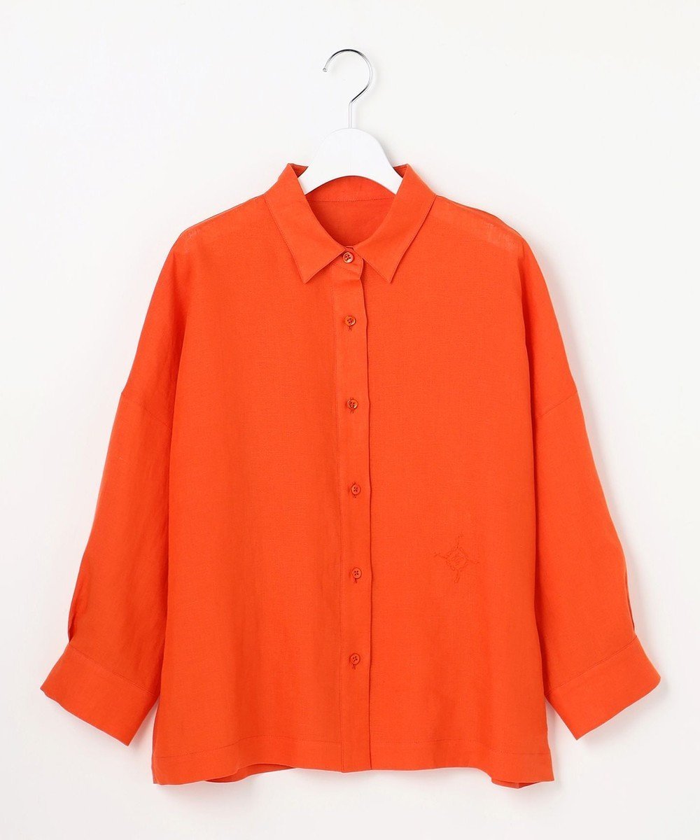 【自由区/JIYU-KU】のトルコリネン シャツ インテリア・キッズ・メンズ・レディースファッション・服の通販 founy(ファニー) 　ファッション　Fashion　レディースファッション　Fashion for Women　トップス・カットソー　Cut & Sew Tops　シャツ・ブラウス・オフィスカジュアル　Elegant Blouses & Button-Ups　春　Spring　カフス　Cuff Design　なめらか　Smooth, Silky Texture　バランス　Balance, Style Balance　フランス　France, French　モチーフ　Motif, Design Theme　リネン　Linen, Linen Fabric　リラックス　Relax, Relaxed Fit　S/S・春夏　SS, Spring/Summer, Warm Season　夏　Summer　オレンジ|ID: prp329100004848837 ipo3291000000035594826