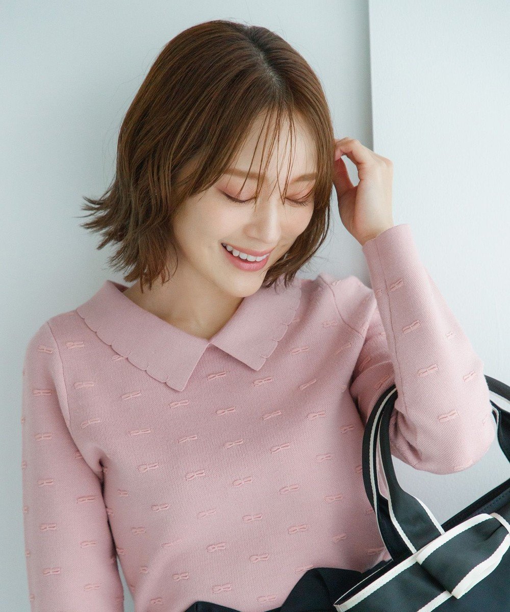 【トッカ/TOCCA】の【chayさん着用】RIBBON BLOOM プルオーバー インテリア・キッズ・メンズ・レディースファッション・服の通販 founy(ファニー) 　ファッション　Fashion　レディースファッション　Fashion for Women　トップス・カットソー　Cut & Sew Tops　ニット　Knit Tops & Sweaters　カジュアルプルオーバー・ニットトップス　Pullovers & Knit Tops / Casual Pullovers　カーディガン　Cardigan, Knitwear　コンパクト　Compact, Small Size　シンプル　Simple, Minimal　ジャカード／ジャガード　Jacquard, Woven Pattern　セーター　Sweater, Knitwear　モチーフ　Motif, Design Theme　リボン　Ribbon, Bow　エレガント 上品　Elegant　夏　Summer　S/S・春夏　SS, Spring/Summer, Warm Season　A/W・秋冬　Autumn/Winter　ピンク系|ID: prp329100004848849 ipo3291000000035456926