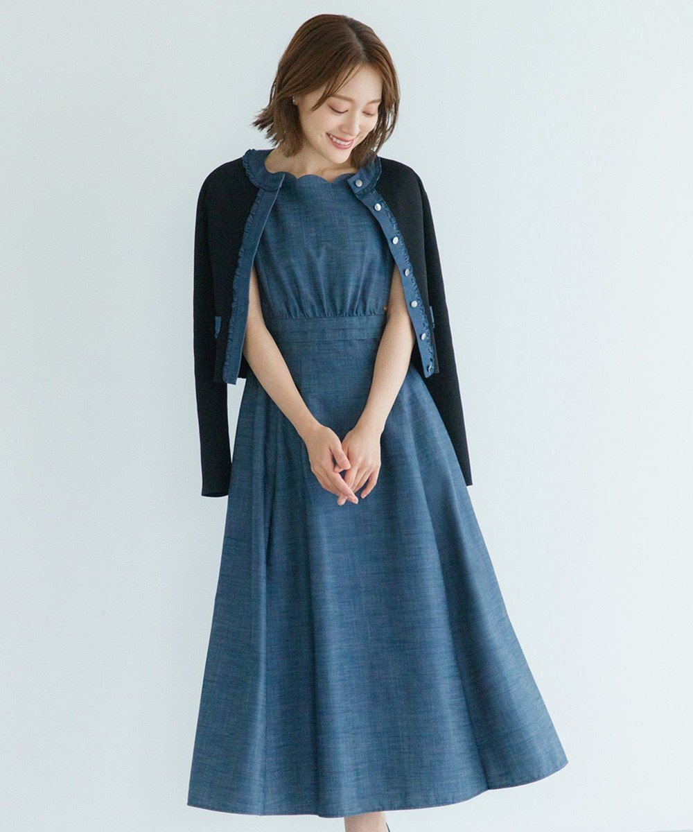 【トッカ/TOCCA】の【chayさん着用・00サイズあり】CLOVER BLESS ドレス インテリア・キッズ・メンズ・レディースファッション・服の通販 founy(ファニー) 　ファッション　Fashion　レディースファッション　Fashion for Women　ワンピース　Dresses　フォーマル・パーティードレス・結婚式用ドレス　Elegant & Casual Dresses　エレガント 上品　Elegant　スカラップ　Scallop, Scalloped Edge　ドレス　Dress, One-Piece　ドレープ　Drape, Draping Fabric　フォーマル　Formal, Dressy　フレア　Flare, Flared　夏　Summer　S/S・春夏　SS, Spring/Summer, Warm Season　A/W・秋冬　Autumn/Winter　ネイビー系|ID: prp329100004848856 ipo3291000000035594957