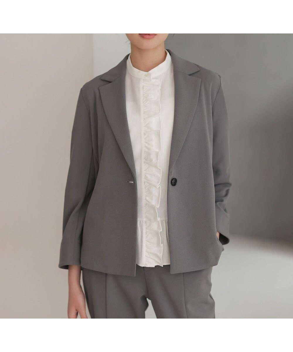 【組曲/KUMIKYOKU】の【WEB限定】ジョーゼットジャージー ジャケット 人気、トレンドファッション・服の通販 founy(ファニー) 　ファッション　Fashion　レディースファッション　Fashion for Women　アウター　Coat / Outerwear Collection　レディースジャケット・軽アウター　Jackets　テーラードジャケット / 通勤・きれいめスタイル　Tailored Jackets & Blazers　インナー　Innerwear　春　Spring　吸水　Absorbent, Quick-Dry　シンプル　Simple, Minimal　ジャケット　Jacket, Outerwear　ジョーゼット　Georgette, Semi-Sheer Fabric　スリット　Slit, Slit Detail　ダブル　Double, Double-Breasted　フレア　Flare, Flared　ブルゾン　Blouson, Bomber Jacket　ボトム　Bottoms, Lower Wear　ポケット　Pocket, Pocket Detail　S/S・春夏　SS, Spring/Summer, Warm Season　おすすめ　Recommended / Our Picks　夏　Summer　 other-1|ID: prp329100004848909 ipo3291000000035567536