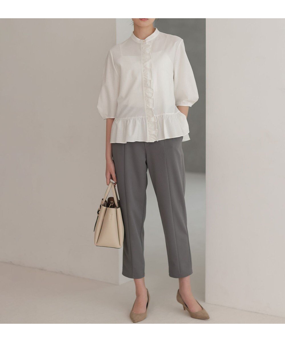 【組曲/KUMIKYOKU】の【先行予約・WEB限定】ジョーゼットジャージーテーパード パンツ 人気、トレンドファッション・服の通販 founy(ファニー) 　ファッション　Fashion　レディースファッション　Fashion for Women　パンツ　Pants & Trousers　春　Spring　吸水　Absorbent, Quick-Dry　ジャケット　Jacket, Outerwear　ジョーゼット　Georgette, Semi-Sheer Fabric　スマホ　Smartphone, Mobile Device　センター　Center, Center Line　ダブル　Double, Double-Breasted　フラット　Flat, Flat Shoes　ブルゾン　Blouson, Bomber Jacket　ポケット　Pocket, Pocket Detail　S/S・春夏　SS, Spring/Summer, Warm Season　夏　Summer　 other-1|ID: prp329100004848913 ipo3291000000035595031