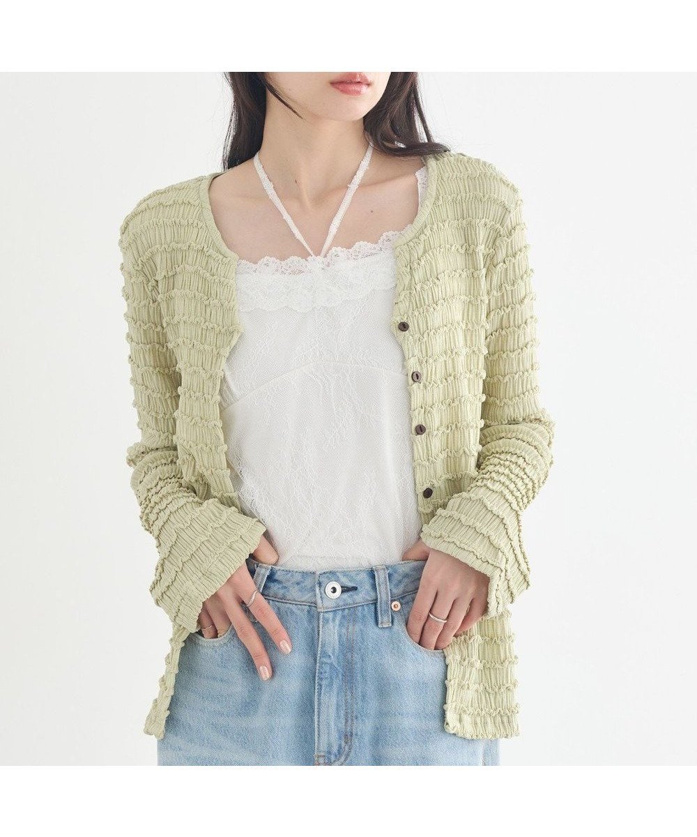 【アースミュージックアンドエコロジー/earth music&ecology】のシャーリングカットカーディガン インテリア・キッズ・メンズ・レディースファッション・服の通販 founy(ファニー) ファッション Fashion レディースファッション Fashion for Women トップス・カットソー Cut & Sew Tops カーディガン・羽織り Layered Style Cardigans 春 Spring カーディガン Cardigan, Knitwear シャーリング Shirring, Ruched シンプル Simple, Minimal デニム Denim, Jeans Material フィット Fit, Slim Fit ポケット Pocket, Pocket Detail S/S・春夏 SS, Spring/Summer, Warm Season 夏 Summer ミント|ID: prp329100004848919 ipo3291000000035457716
