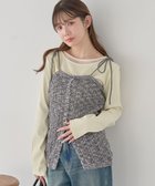 【アースミュージックアンドエコロジー/earth music&ecology】の透かし編みニットキャミビスチェ グレー|ID: prp329100004848934 ipo3291000000035523044