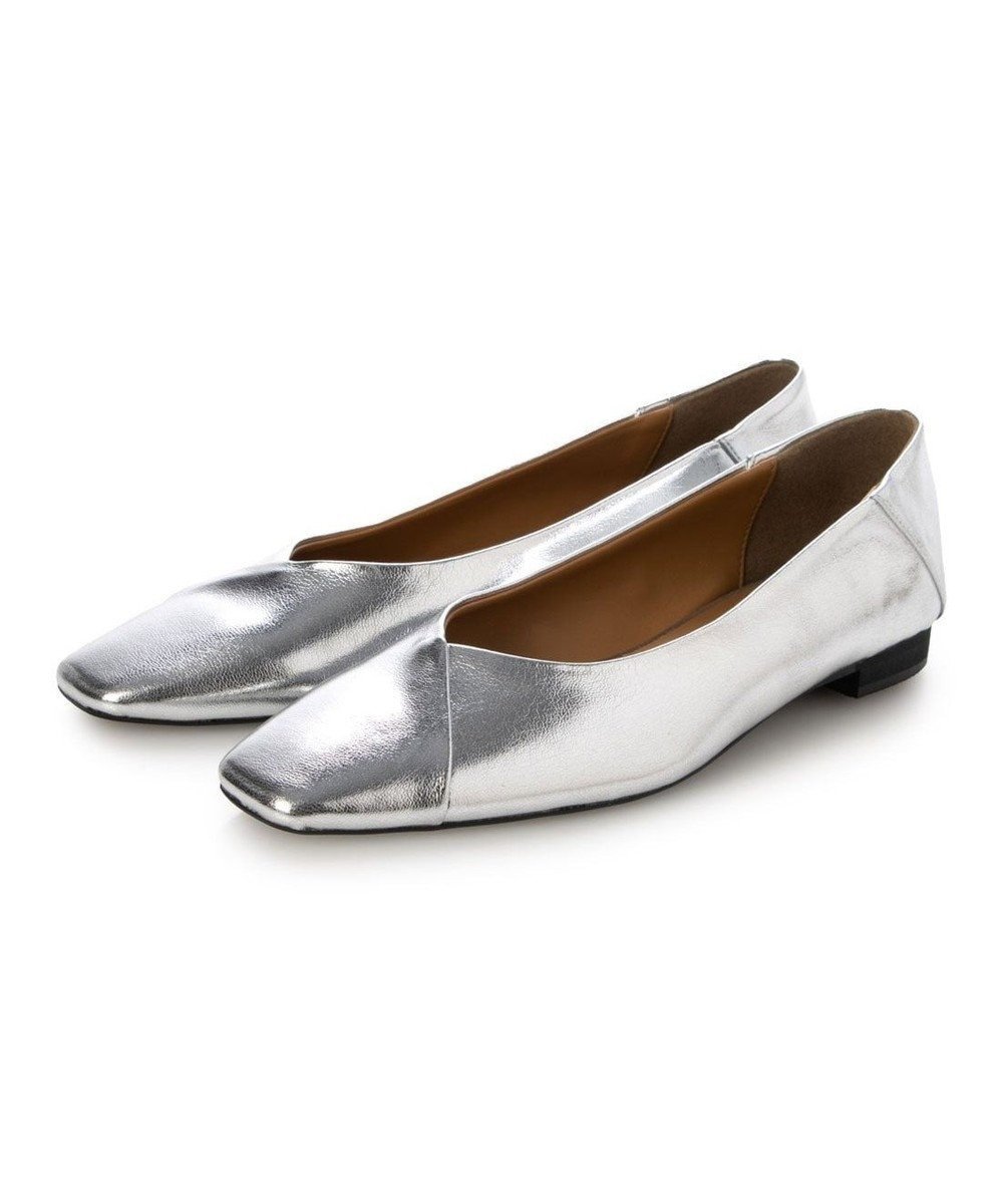 【モード エ ジャコモ/MODE ET JACOMO】のcarino スクエアトゥバレエシューズ インテリア・キッズ・メンズ・レディースファッション・服の通販 founy(ファニー) 　ファッション　Fashion　レディースファッション　Fashion for Women　オケージョン　Occasion Wear　クール　Cool, Chic　シューズ　Shoes, Footwear　シンプル　Simple, Minimal　スタイリッシュ　Stylish, Fashionable　バレエ　Ballet, Ballet Style　フェミニン　Feminine, Girly　フォルム　Silhouette, Form　レイン　Rain, Rainproof　日本製　Made In Japan　エレガント 上品　Elegant　ビジネス 仕事 通勤　Business / Work / Commuting　シルバー|ID: prp329100004848938 ipo3291000000035523047