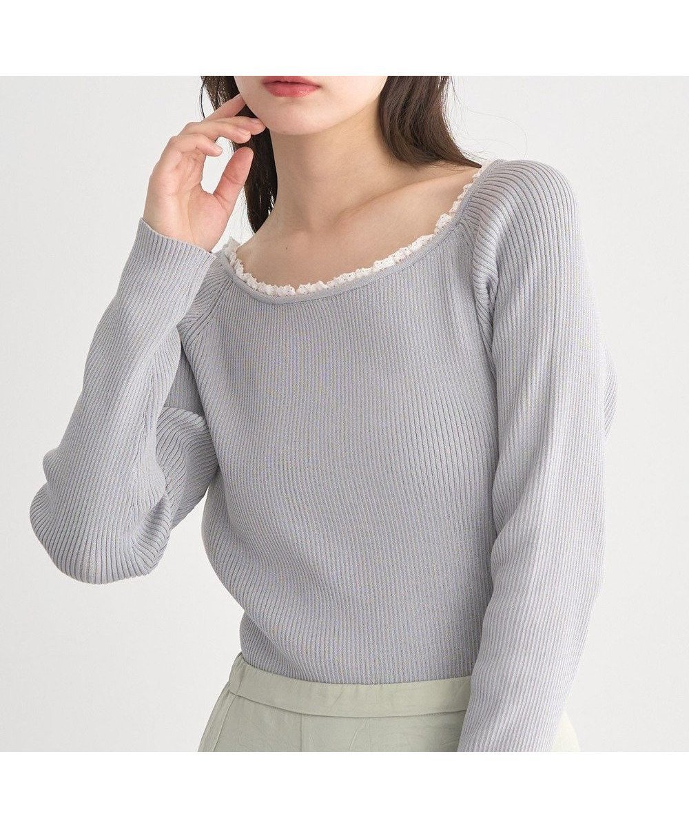 【アースミュージックアンドエコロジー/earth music&ecology】のレーストリムリブニットプルオーバー インテリア・キッズ・メンズ・レディースファッション・服の通販 founy(ファニー) ファッション Fashion レディースファッション Fashion for Women トップス・カットソー Cut & Sew Tops ニット Knit Tops & Sweaters カジュアルプルオーバー・ニットトップス Pullovers & Knit Tops / Casual Pullovers インナー Innerwear 春 Spring シンプル Simple, Minimal セーター Sweater, Knitwear デニム Denim, Jeans Material フィット Fit, Slim Fit フェミニン Feminine, Girly ポケット Pocket, Pocket Detail レース Lace, Lace Fabric ワイド Wide, Wide Fit S/S・春夏 SS, Spring/Summer, Warm Season 夏 Summer エレガント 上品 Elegant グレー|ID: prp329100004848952 ipo3291000000035523061