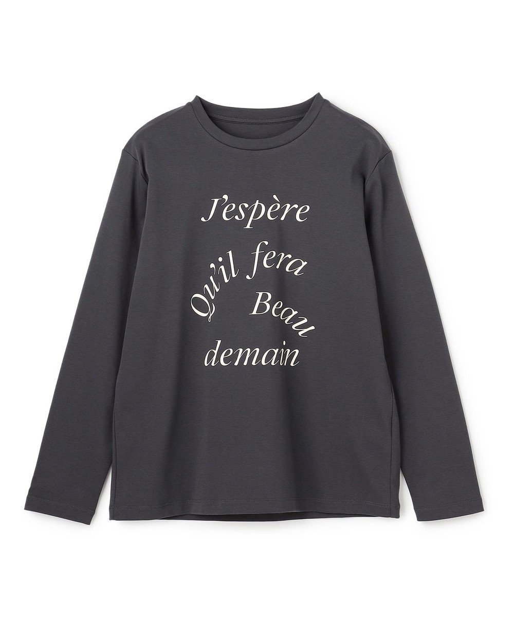 【アンフィーロ 自由区/UNFILO】のコットンスムース グラフィックT インテリア・キッズ・メンズ・レディースファッション・服の通販 founy(ファニー) 　ファッション　Fashion　レディースファッション　Fashion for Women　トップス・カットソー　Cut & Sew Tops　シャツ・ブラウス・オフィスカジュアル　Elegant Blouses & Button-Ups　ロングTシャツ・Tシャツ　Longline T-Shirts & Tees　カットソー・ベーシックTシャツ　Cut-and-Sewn Tops / Stretch Tees & Basics　春　Spring　カットソー　Cut and Sewn Top　グラフィック　Graphic, Graphic Design　抗菌　Antibacterial, Bacteria-Resistant　シンプル　Simple, Minimal　プリント　Print, Printed Pattern　ヘムライン　Hemline, Bottom Cut　モチーフ　Motif, Design Theme　S/S・春夏　SS, Spring/Summer, Warm Season　再入荷　Restock / Back in Stock　おすすめ　Recommended / Our Picks　夏　Summer　新作・新入荷　New Arrivals / New In　グレーモチーフ|ID: prp329100004848964 ipo3291000000035595203