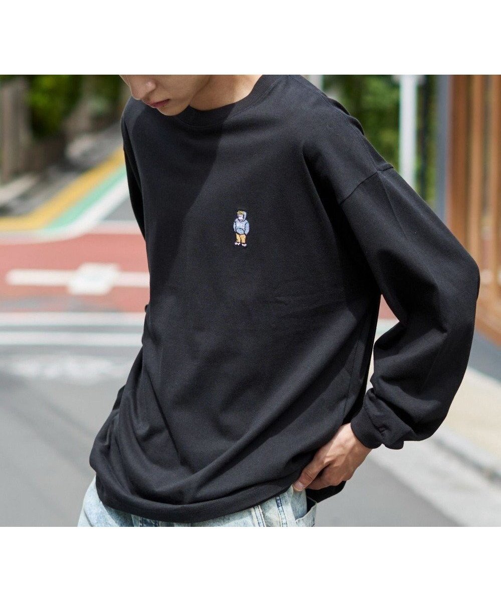 【ウィゴー/WEGO】の【ユニセックス着用ITEM/MLサイズ展開】別注BENDAVISワンポイントT(LS) インテリア・キッズ・メンズ・レディースファッション・服の通販 founy(ファニー) 　ファッション　Fashion　レディースファッション　Fashion for Women　トップス・カットソー　Cut & Sew Tops　シャツ・ブラウス・オフィスカジュアル　Elegant Blouses & Button-Ups　ロングTシャツ・Tシャツ　Longline T-Shirts & Tees　カットソー・ベーシックTシャツ　Cut-and-Sewn Tops / Stretch Tees & Basics　春　Spring　秋　Autumn　カットソー　Cut and Sewn Top　カーゴパンツ　Cargo Pants, Utility Pants　シンプル　Simple, Minimal　ジーンズ　Jeans, Denim Pants　スポーツ　Sports, Activewear　スマホ　Smartphone, Mobile Device　スリーブ　Sleeve, Long Sleeve / Short Sleeve　トレンド　Trend, Trending Now　定番　Standard, Basic Item　パターン　Pattern, Design Print　別注　Limited Edition, Custom Order　リラックス　Relax, Relaxed Fit　ロング　Long, Long-Length　ワイド　Wide, Wide Fit　ワンポイント　One Point, Statement Accent　ワーク　Workwear, Utility Style　A/W・秋冬　Autumn/Winter　おすすめ　Recommended / Our Picks　夏　Summer　ブラック|ID: prp329100004848997 ipo3291000000035807442